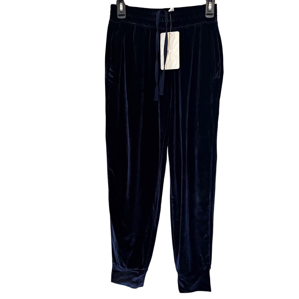 Fabletics Daria Velour Jogger Pants Women's XS Deep Navy NWT